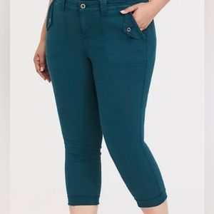 ☀️ 2 FOR $30 ☀️ Torrid Twill Military Crop Pants - Teal - 22